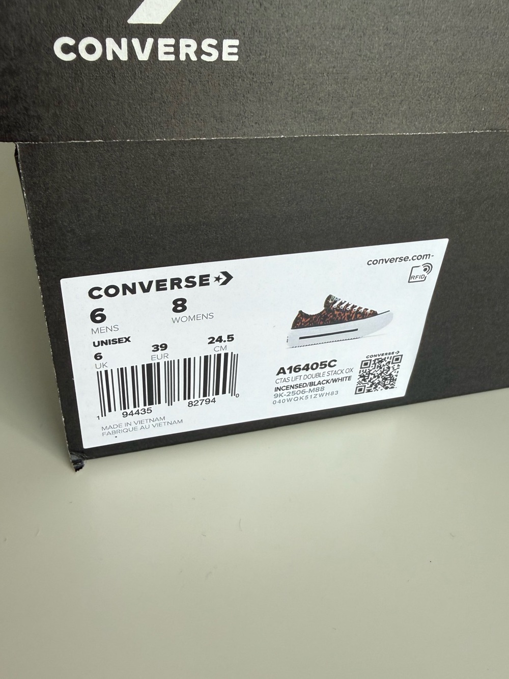 Converse Chuck Taylor All Star Lift Double Stack Sneaker - Leopard Size 8 - Picture 4 of 4